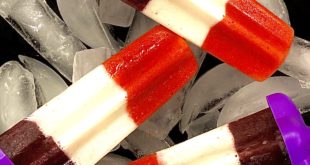 Patriotic Ice Pops: A recipe for Red, White and Berry popsicles from Cook Kitz