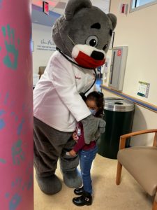Bear hugs at Children's National vaccine rollout