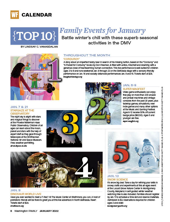 Washington Family Top 10 Family Events January 2022