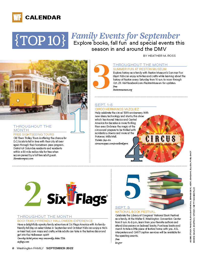 September's Top 10 Family Events Calendar