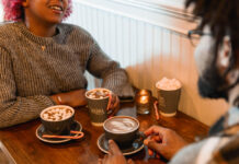 People enjoying hot cocoa