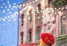 A woman shopping for holiday presents