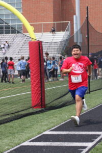 A student running in a race