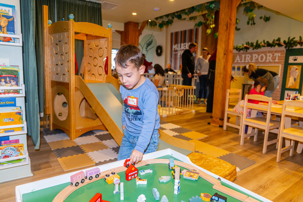 A child plays at Mulberry Lane Cafe