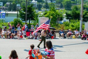 Marching in a Memorial Day parade