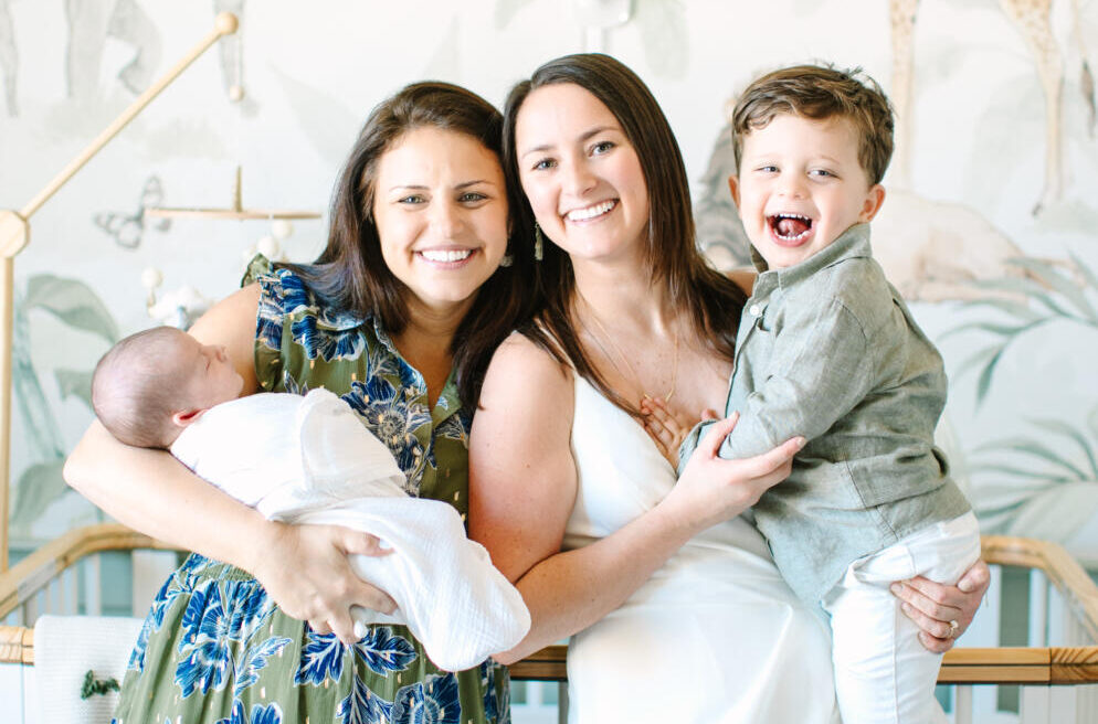Danielle (holding Madison), Paige and Lucas