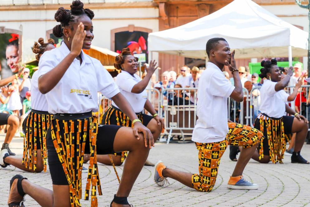 People dancing in the street